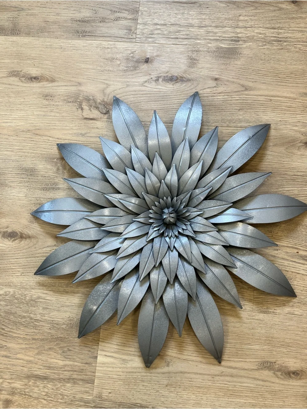Silver Floral Metal Wall Art Decorative Accent